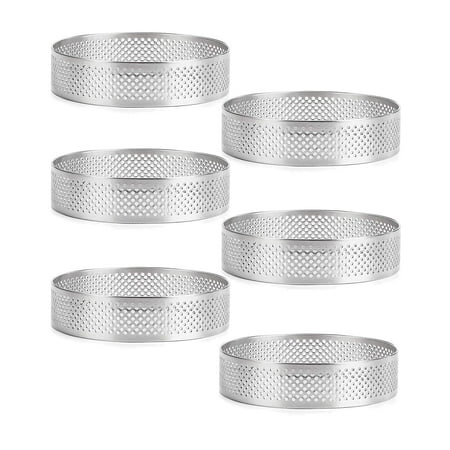 

Stainless Steel Tart Rings Heat-Resistant Perforated Cake Mousse Ring