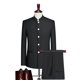 thumbnail image 1 of Traje con cuello levantado y botones blancos, traje de dos piezas para hombre (chaquetaquetaqueta + pantalones), trajes Zhongshan de estilo chino para hombre, azul, gris, negro 4XL, 1 of 5