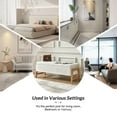 thumbnail image 6 of 47" Modern Ivory Storage Bench Flip Top Upholstered Wooden Foot Stool End of Bed Entryway Bedroom, 6 of 9