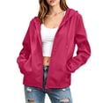 thumbnail image 6 of Turilly Women Solid Rain Jacket Outdoor Plus Size Waterproof Hooded Raincoat Windproof, 6 of 6