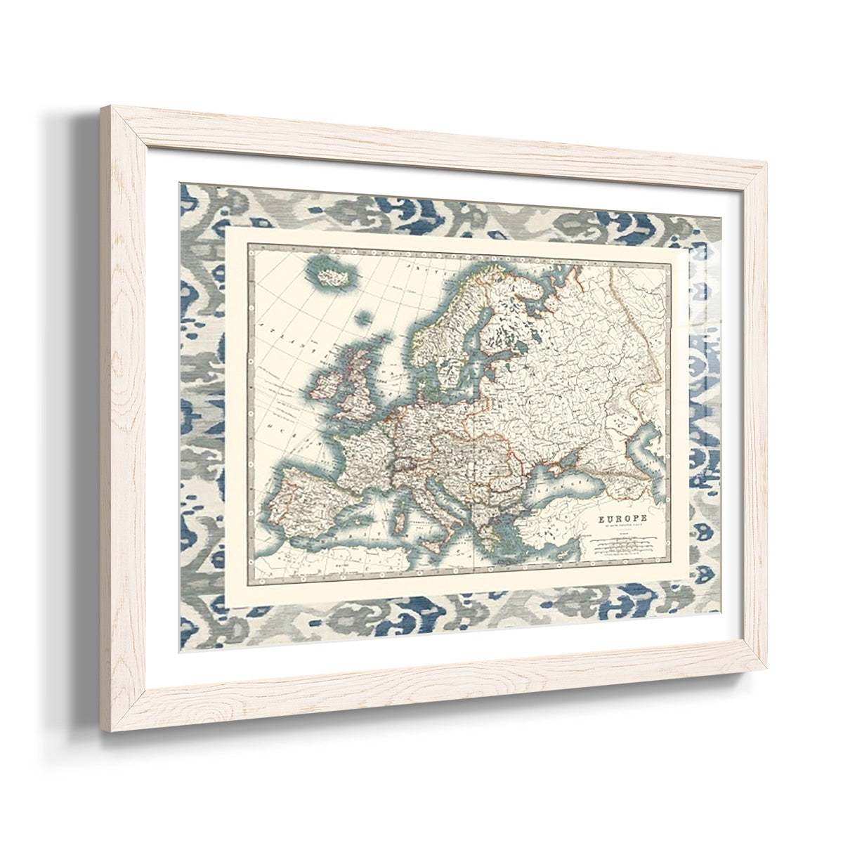 Bordered Map of Europe-Premium Framed Print - Ready to Hang