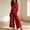 Red, variant on Women's Pleated Tank Top & Wide Leg Pants Set – Loose Fit Retro Two Piece, Perfect for City Commuting Black，S