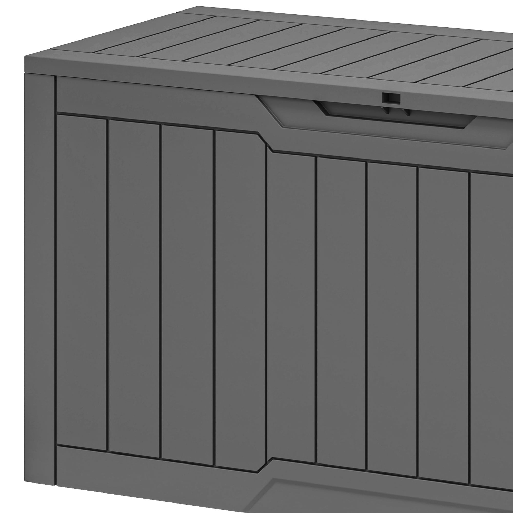 Uforic 80 Gallon Outdoor Resin Deck Box, Weather Resistant & Lockable Storage Container for Indoor Outdoor Patio, Garden, and Home Essentials,Dark Gray