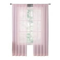 thumbnail image 2 of Baywell Pink Semi Sheer Curtains 78 Inches Long for Living Room - Linen Look Bedroom Rod Pocket Voile Drapes, 39 by 78 Inch, 2 of 5
