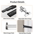 thumbnail image 4 of Modern 2 Door Wardrobe Armoire Closet with 2 Drawers and Hanging Rod, Freestanding Storage Cabinet for Bedroom, 4 of 8