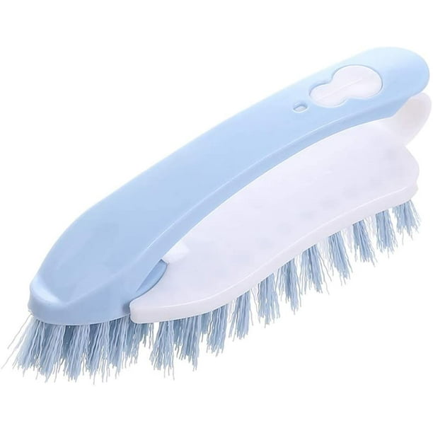Brosse de nettoyage à main avec poignée poils souples bleue