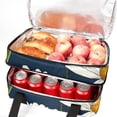 thumbnail image 5 of Daisy Large Capacity Double Layered Insulated Lunch Bag, 2 Compartment Refrigerated Meal Bag for Hand Carry, 7.1x11.4x16.1 Inches, 5 of 6