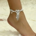 1Pcs Rhinestone Heart Tassel Anklet For Women, Glitter Crystal Fringe
