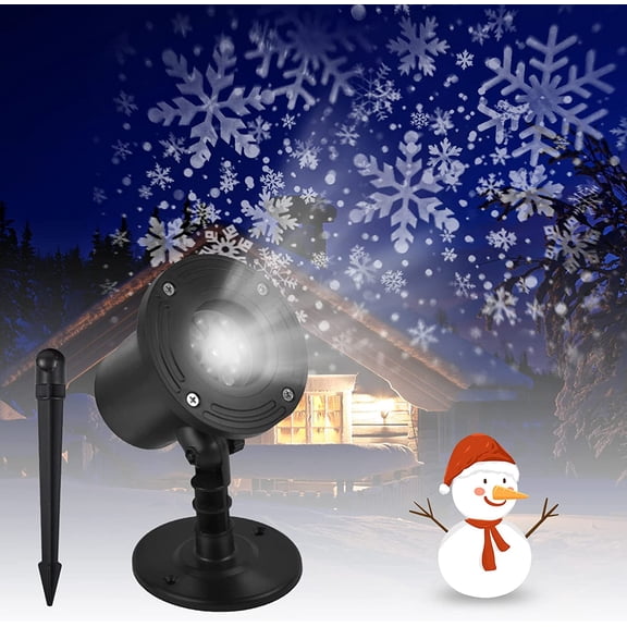 Morttic Christmas Projector Lights Outdoor, Waterproof Led Snowflake Projector Lights, Snowfall Dynamic Snow Effect Decorative Lighting for Christmas Xmas Holiday Wedding Indoor Party Decoration Show