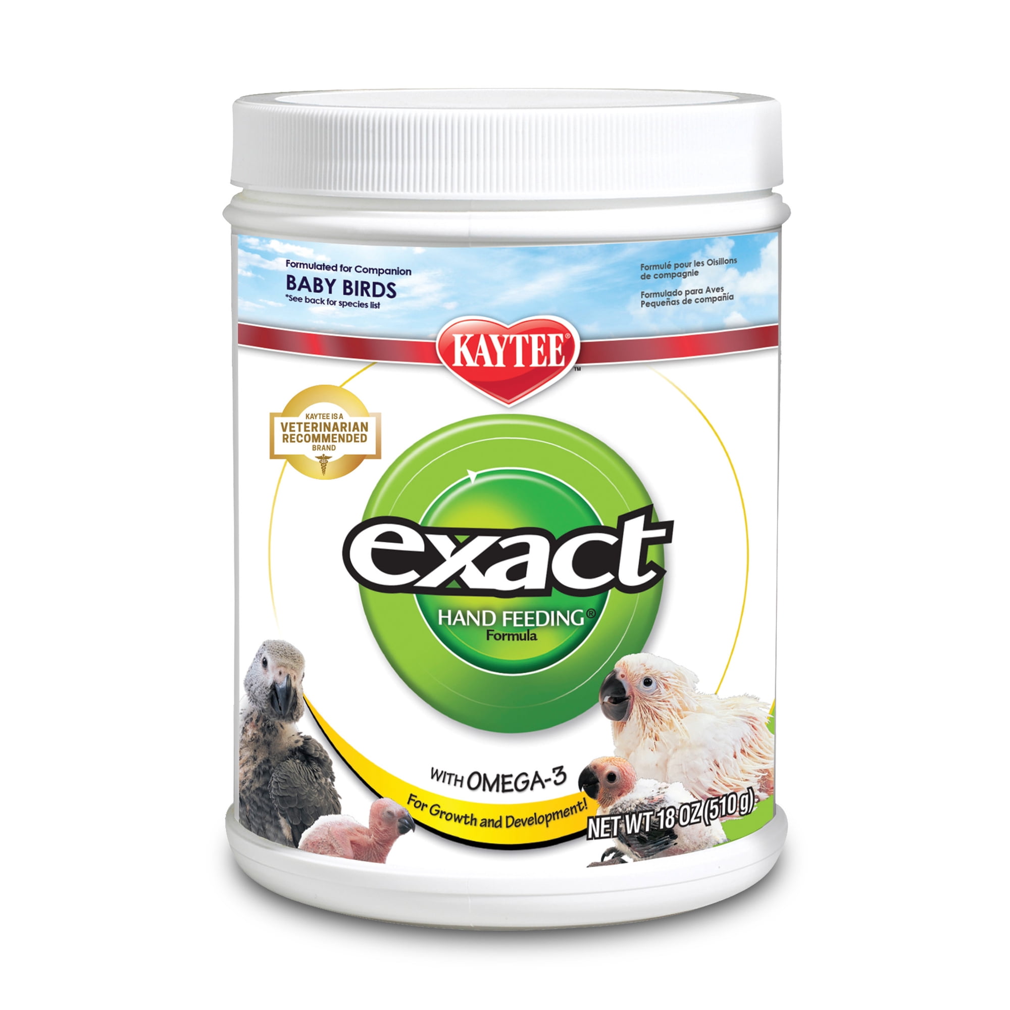 Kaytee Exact Handfeeding for Baby Birds, Instant Formula, Bird Food 18 ounces