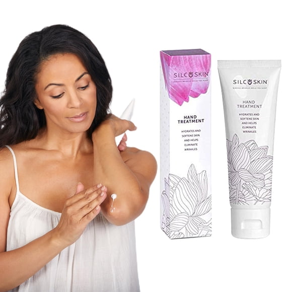 Tratamiento para manos y cuerpo SilcSkin - Utiliza silicona de grado médico para mejorar el colágeno y la hidratación - Para piel crepé y líneas finas - 4 oz