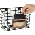 thumbnail image 5 of MyGift 3 Piece Wall Mounted Wire Baskets with Chalkboard Labels, Black, 5 of 5