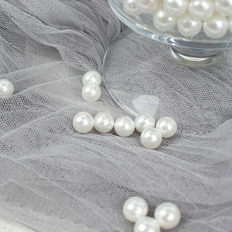 BalsaCircle 1.18 Faux Pearls Loose Beads White 