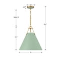 thumbnail image 6 of Crystorama Xavier 3 Light Vibrant Gold and Green Pendant - 16"W x 16.5"H x 16"D, 6 of 11