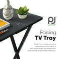 thumbnail image 3 of PJ Wood Folding TV Tray, Portable Wooden Table Set with Storage, Black, 6 Piece Set, 3 of 11