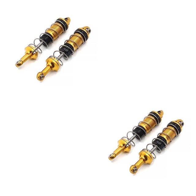 Vogacara Amortiguador de choque frontal de 2 piezas, Control remoto, 1:12, reemplazo de piezas de amortiguador de actualización de coche sobre orugas Oro 2piezas Vogacara CBP204951