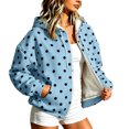 thumbnail image 6 of Raeneomay Women's Polka Dot Hoodie - Zip Up Long Sleeve Pocket Jacket S-XXXL, 6 of 6