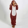 thumbnail image 4 of hotojiny Womens Plus Size Onesies Pajamas Winter Fuzzy Sherpa Adult Hooded One Piece Jumpsuit Cute Zipper Fleece Romper Sleepwear, 4 of 4