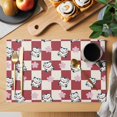 thumbnail image 2 of Cute Cat Placemats Set of 12 Red White Plaid Cartoon Checkered Place Mats Indoor Wipeable Table Mats Washable Cloth Dining Table Placemats for Kitchen Holiday Party Home Decor 13x19 Inch, 2 of 9