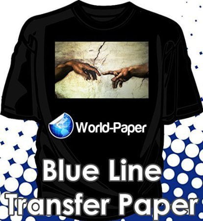 InkJet Iron On Paper Heat Transfer Paper for use Dark BLUE LINE 8.5"x11" 10 Sh 