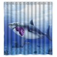 thumbnail image 1 of ABPHQTO Cuadros divertidos de tiburones Cortina de ducha Cortina de ducha impermeable 160x180 cm, 1 of 2
