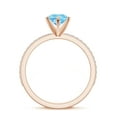 thumbnail image 4 of 1.74 CT Aquamarine Moissanite Ring Side Stone Engagement Ring in Sterling Silver/ Rose Gold Plated Pear Shaped March Birthstone Wedding Ring, Birthday, Anniversary Jewelry, Ring Size 7, 4 of 4