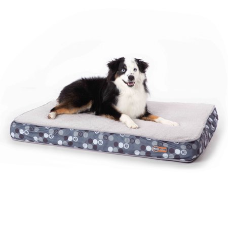 UPC: 0655199636389 | K&H Pet Products Superior Orthopedic Dog Bed Gray/Paw Medium 30 X 40 Inches