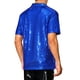 thumbnail image 3 of Polo con lentejuelas INSPIRE CHIC para hombres, camisetas de golf brillantes de manga corta para fiestas en el club, 3XL azul, 3 of 5