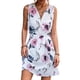 thumbnail image 1 of Vestido sin mangas de verano para mujer, cuello en V, cierre de cremallera, cintura con cinturón, vestido corto de línea A para uso diario, flor grande blanca S, 1 of 6