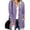 Purple, variant on AOOCHASLIY 2023 Women Tops Women's Casual Solid Outfits Chunky Knit Open Front Sweaters Long Sleeve Button Cardigan Outerwear Coats with Pocket