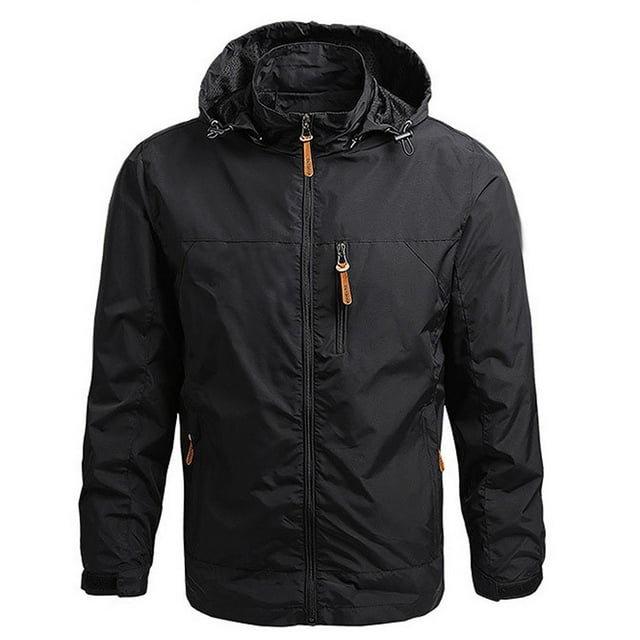 Babysbule Veste d'Hiver pour Hommes Grande Taille Veste Fine Décontractée Coupe-Vent à Capuche 3TG