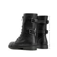 thumbnail image 5 of BURUDANI Women's Ankle Bootie Winter Lace up Mid Calf Military Combat Boots, 5 of 6