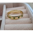 thumbnail image 2 of Gold Emerald Star Band Ring – Minimal Celestial Stackable Ring - Handmade Emerald Star Ring – Minimal Gold Anniversary Band, 2 of 5