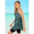 thumbnail image 3 of Swim 365 Women's Plus Size Longer-Length Tankini Top, 3 of 6