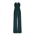 thumbnail image 5 of Lenpel Women's Sleeveless Jumpsuits Dressy Casual V Neck off Shoulder Wide Leg Rompers Elegant Jumpsuits, 5 of 6
