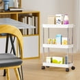 thumbnail image 6 of Yannianjz under $5 3 Tier Rolling Utility Cart Organizer, Stable and Sturdy Rolling Storage Carts with Wheels for Bathroom, Kitchen, Snack, Craft, Makeup, 6 of 6