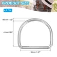 thumbnail image 2 of Uxcell Metal D-Rings Stainless Steel D Ring Welded Solid Dee Rings DIY Accessories for Belts Sewing Dog Collars Webbing Straps 5x50mm, 2 of 6