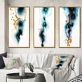 thumbnail image 1 of Designart "Heartbeat Rhapsody Turquoise and Gold Ink Cloud I" Abstract Painting Framed Wall Art Set Of 3 - Turquoise Modern Frame Gallery Wall Set For Home Decor, 1 of 6