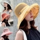 thumbnail image 1 of Large Brim Bucket Hat with Round Top Adult Fisherman's Hat Summer Bob Hat Trend Outdoor Sunshade Panama Caps - Black, 1 of 2