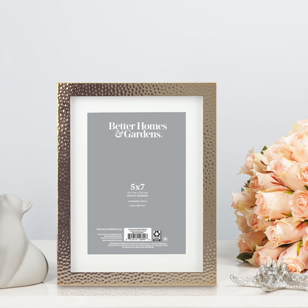 Better Homes & Gardens 7x9 Matted to 5x7 Hammered Metal Tabletop