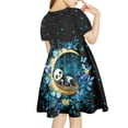 thumbnail image 3 of Yuyamidu Cute Panda Summer Dresses for Teens Girl Moon Round Neck Skater Dress Spring Summer Outdoor Short Sleeve Sundress Casual Flower Dresses for Kids Girls 11-12, 3 of 6