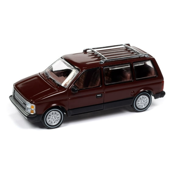 Auto World 1:64 Die Cast 1985 Dodge Caravan Crimson Red w/Black Lower Sides 