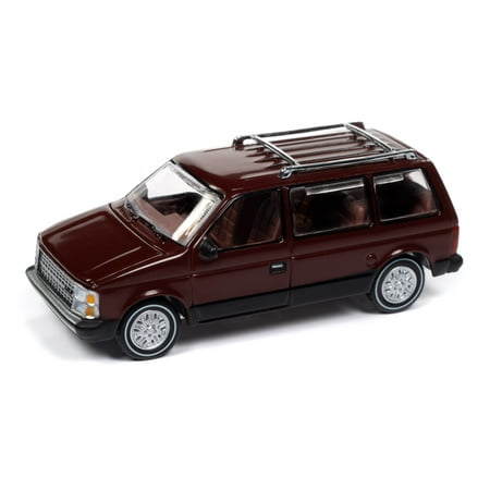 Auto World 1:64 Die Cast 1985 Dodge Caravan Crimson Red w/Black Lower Sides