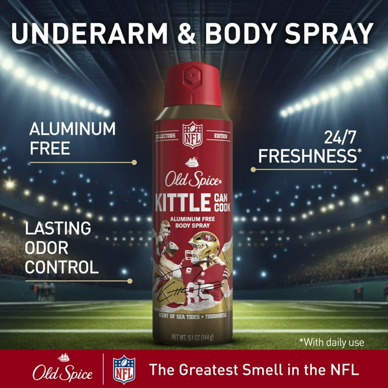 Old Spice Men's Aluminum Free Deodorant Body Spray, NFL Collection