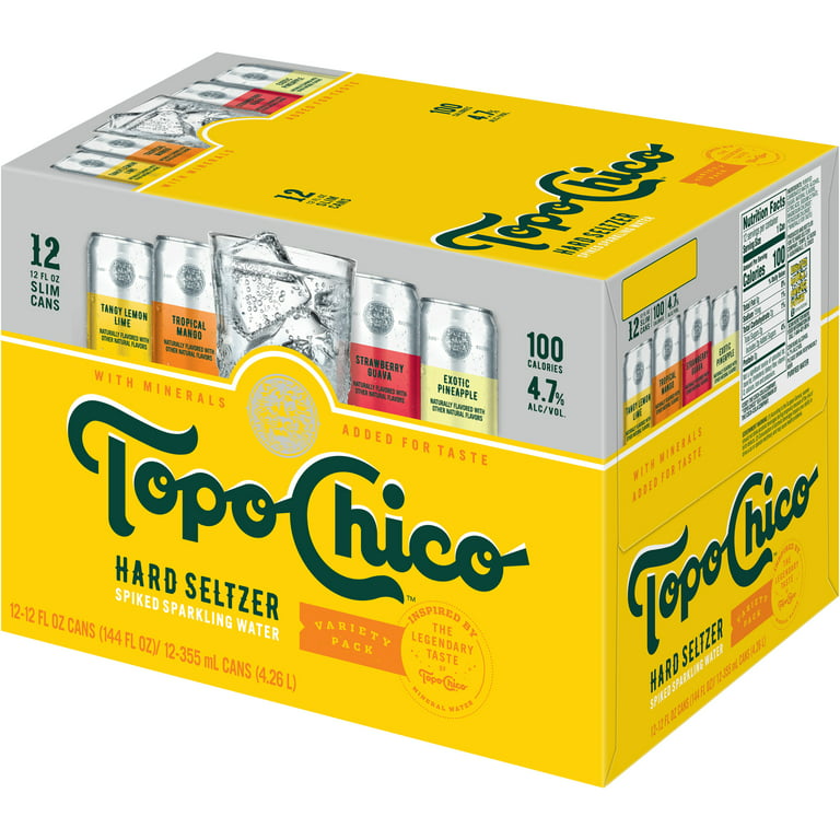 Topo Chico Margarita Variety Pack Hard Seltzer, 12 Pack, 12 fl oz Cans,  4.5% ABV