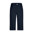 thumbnail image 4 of CHEEREAM Capri Pants for Mens Button Side Splited Cuff Elastic Drawstring Waist Cropped Palazzo Pants Casual Comfy Lightweight Sportwear, 4 of 8