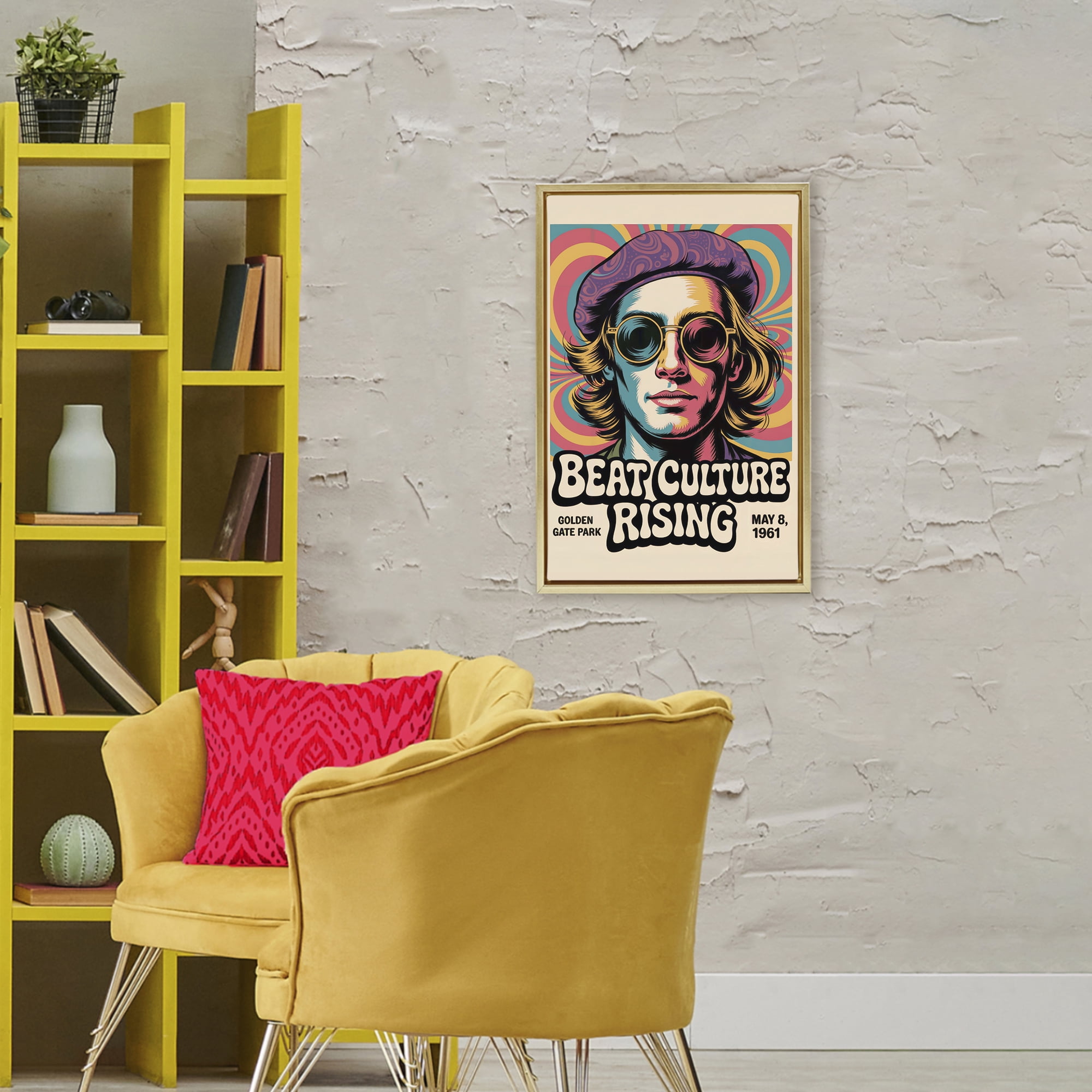 Stupell Industries Beat Culture Rising Poster Gold Framed Floater Canvas Wall Art, design by Andreas Magnusson