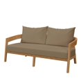thumbnail image 5 of Lounge Sectional Sofa Chair Table Set, Brown Natural, Teak Wood, Fabric, Modern Contemporary, Outdoor Patio Balcony Cafe Bistro Garden Furniture Hotel Hospitality, 5 of 10