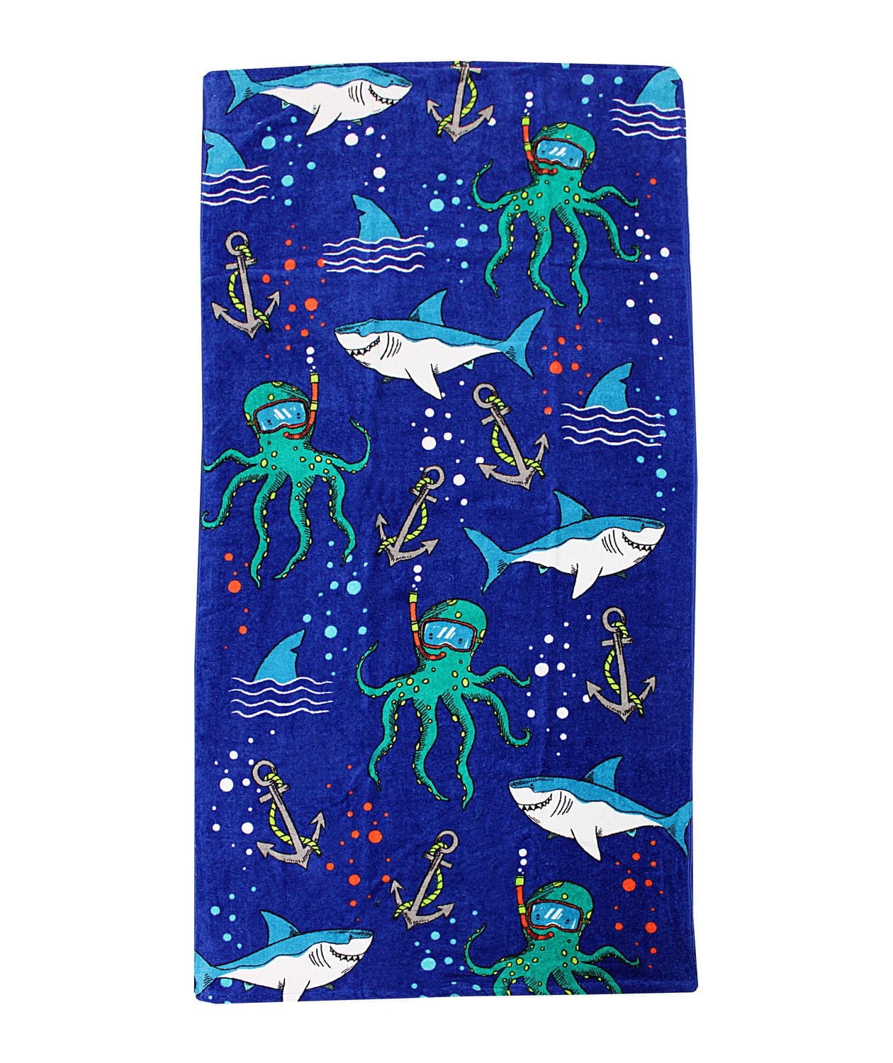 MAINSTAYS BEACH TOWEL -- Shark and Friends
