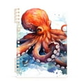 thumbnail image 2 of Octopus Colorful Ring Binder Notebook Journey Note Diary College Ruled Spiral Notebook Study Loose Leaf Paper A5 60 Pages, 2 of 8